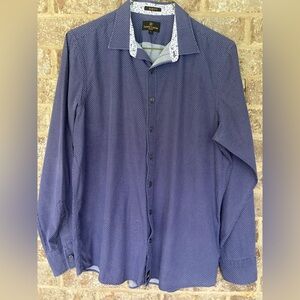 Simon Cartor Slim Fit Flip Cuff Button Up Dress Shirt Size L